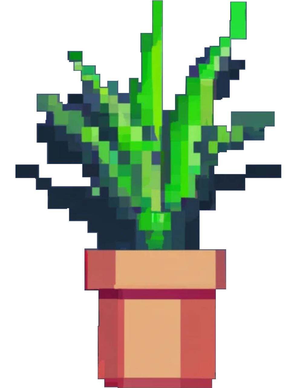 a pixeleted plant