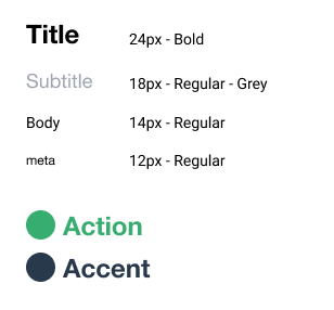 typography definitions for the Vue Project